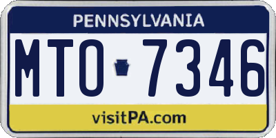 PA license plate MTO7346