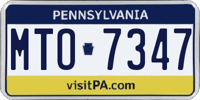 PA license plate MTO7347