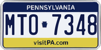 PA license plate MTO7348