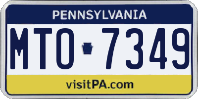 PA license plate MTO7349