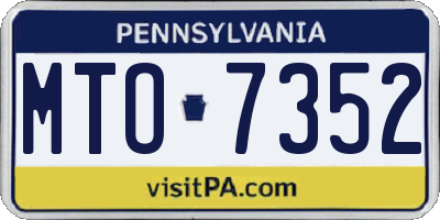 PA license plate MTO7352