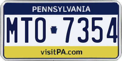 PA license plate MTO7354