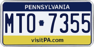 PA license plate MTO7355