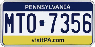 PA license plate MTO7356
