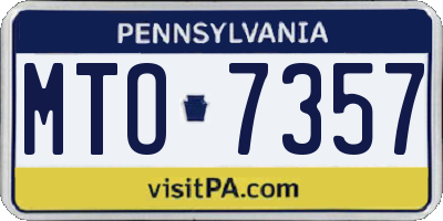 PA license plate MTO7357