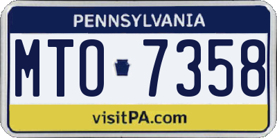 PA license plate MTO7358