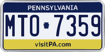 PA license plate MTO7359