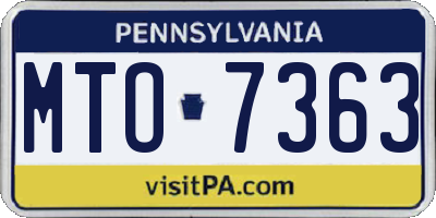 PA license plate MTO7363