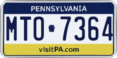 PA license plate MTO7364