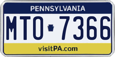 PA license plate MTO7366