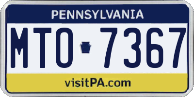 PA license plate MTO7367