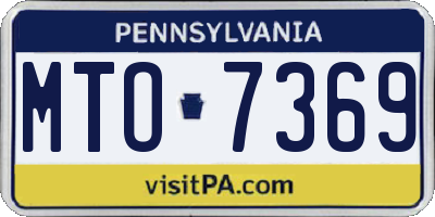 PA license plate MTO7369