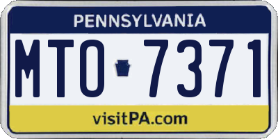 PA license plate MTO7371