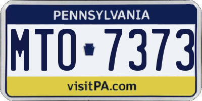 PA license plate MTO7373