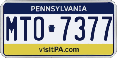 PA license plate MTO7377