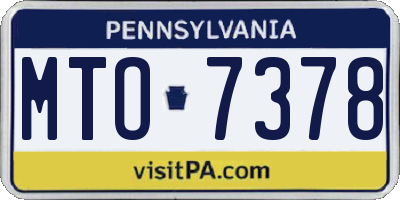 PA license plate MTO7378