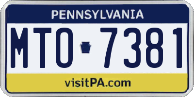PA license plate MTO7381
