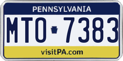 PA license plate MTO7383