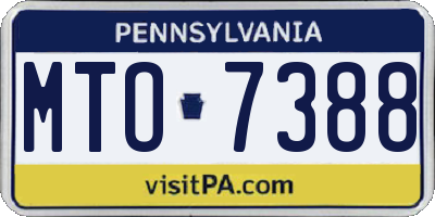 PA license plate MTO7388