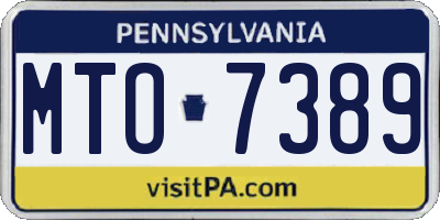 PA license plate MTO7389