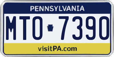 PA license plate MTO7390