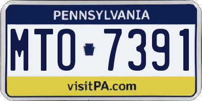 PA license plate MTO7391