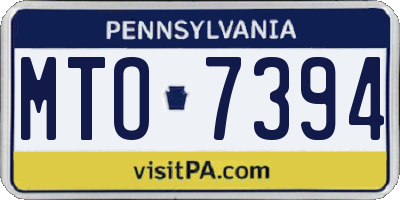PA license plate MTO7394