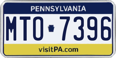 PA license plate MTO7396