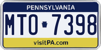 PA license plate MTO7398