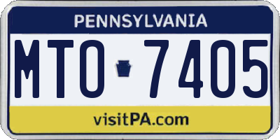 PA license plate MTO7405