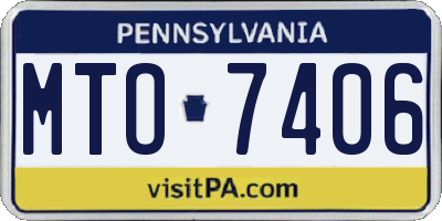 PA license plate MTO7406