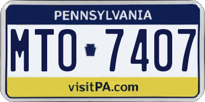 PA license plate MTO7407