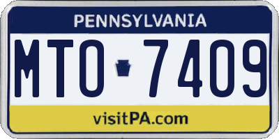 PA license plate MTO7409