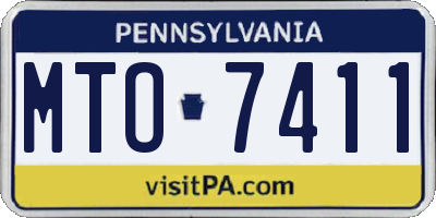 PA license plate MTO7411
