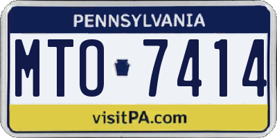 PA license plate MTO7414