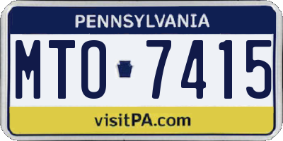 PA license plate MTO7415