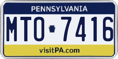 PA license plate MTO7416