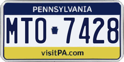 PA license plate MTO7428