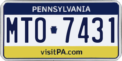 PA license plate MTO7431