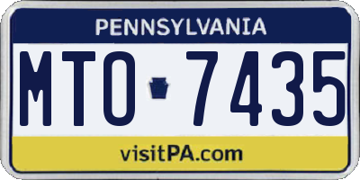 PA license plate MTO7435