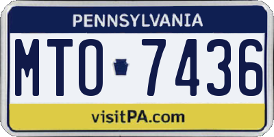 PA license plate MTO7436