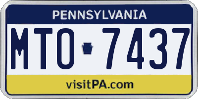 PA license plate MTO7437