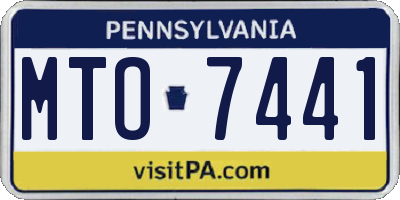 PA license plate MTO7441
