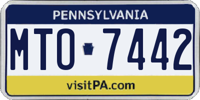 PA license plate MTO7442
