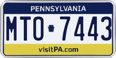 PA license plate MTO7443