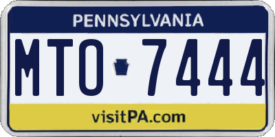 PA license plate MTO7444