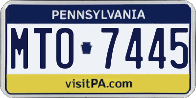 PA license plate MTO7445