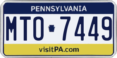 PA license plate MTO7449