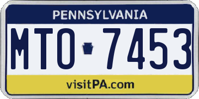 PA license plate MTO7453