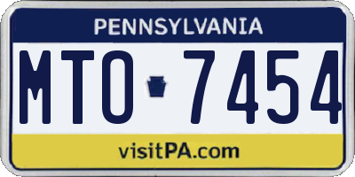 PA license plate MTO7454